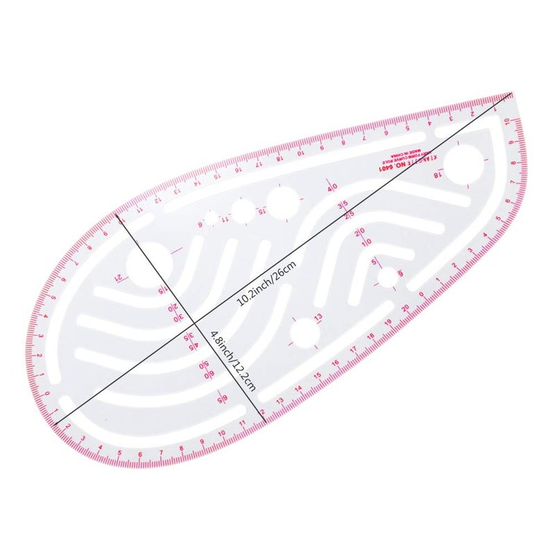 NEWMAY 6 Stlye Sew French Curve Ruler Metric Shaped Plastic Sewing Tools Measure Ruler for Sewing Pattern Making Design DIY Dress Clothing, Bendable Drawing Template Perfect for Designers and Tailors - Image 2